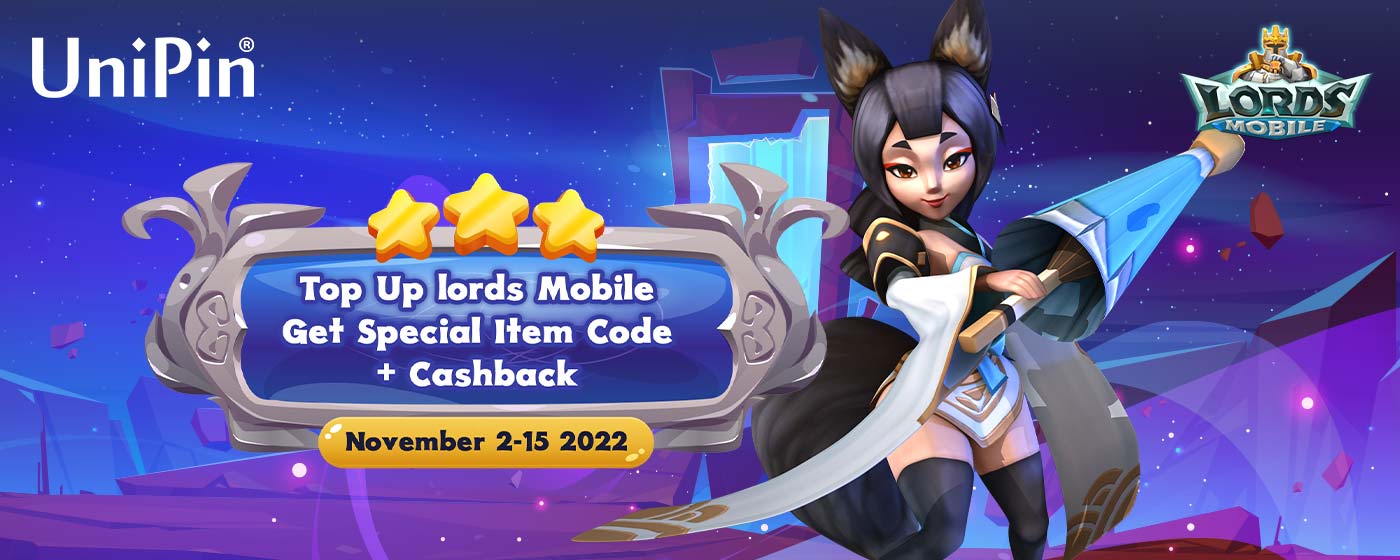 Lords Mobile x UniPin Special Item Code Giveaway